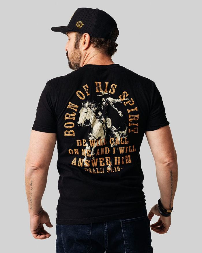 Psalm 91:15 Christian Cowboy Shirt – He Will Call on Me Faith Apparel - Born of His Spirit