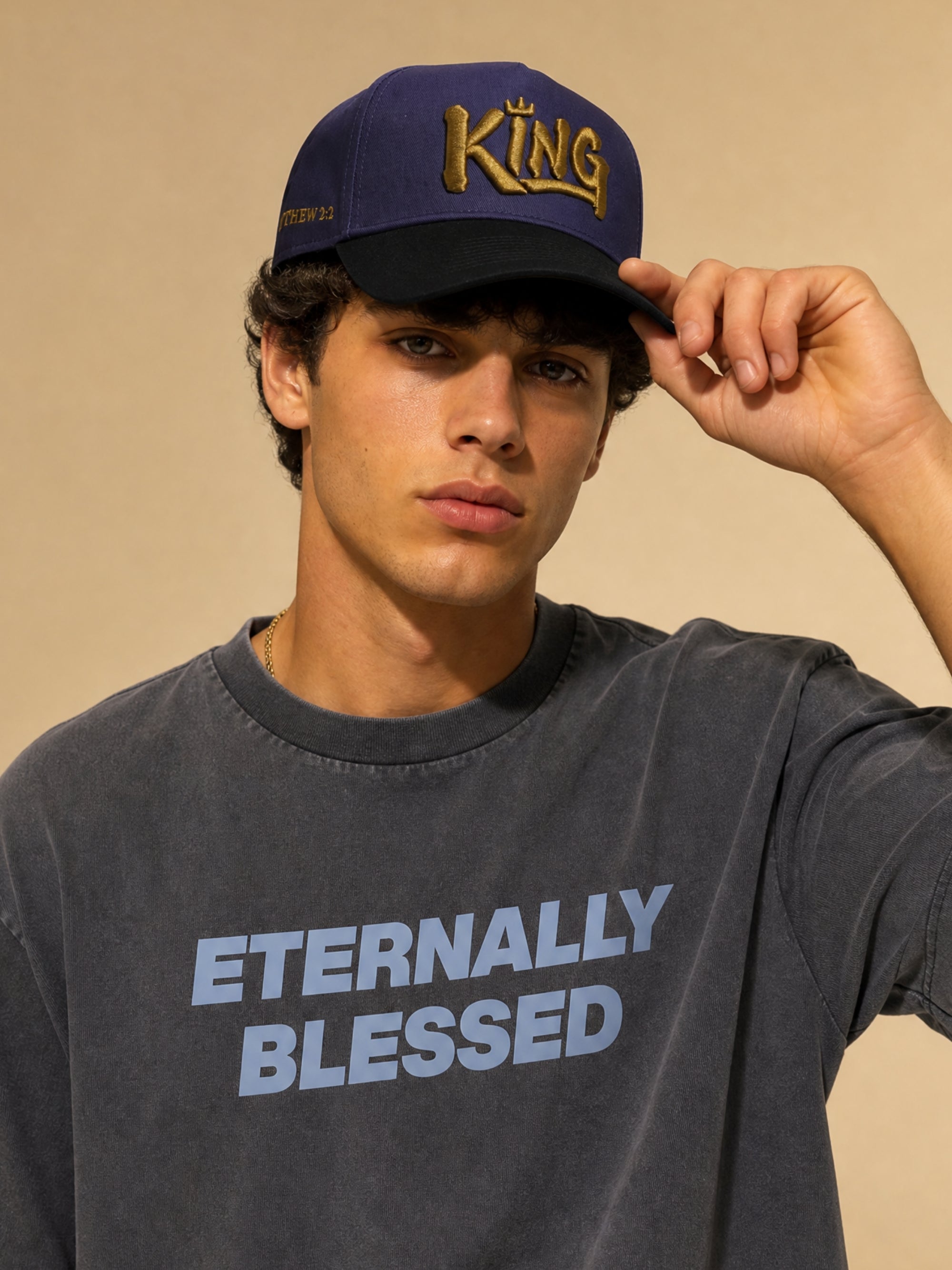 BHS KING Navy Blue Matthew 2:2 Snapback Hat
