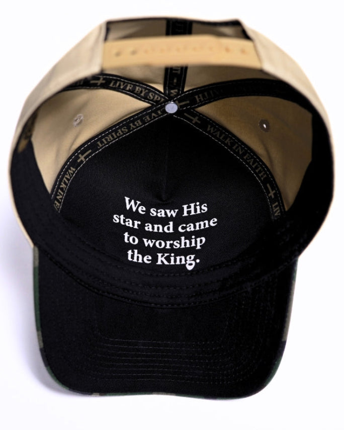 We saw his star and came To Worship  cap KING faith based apparel