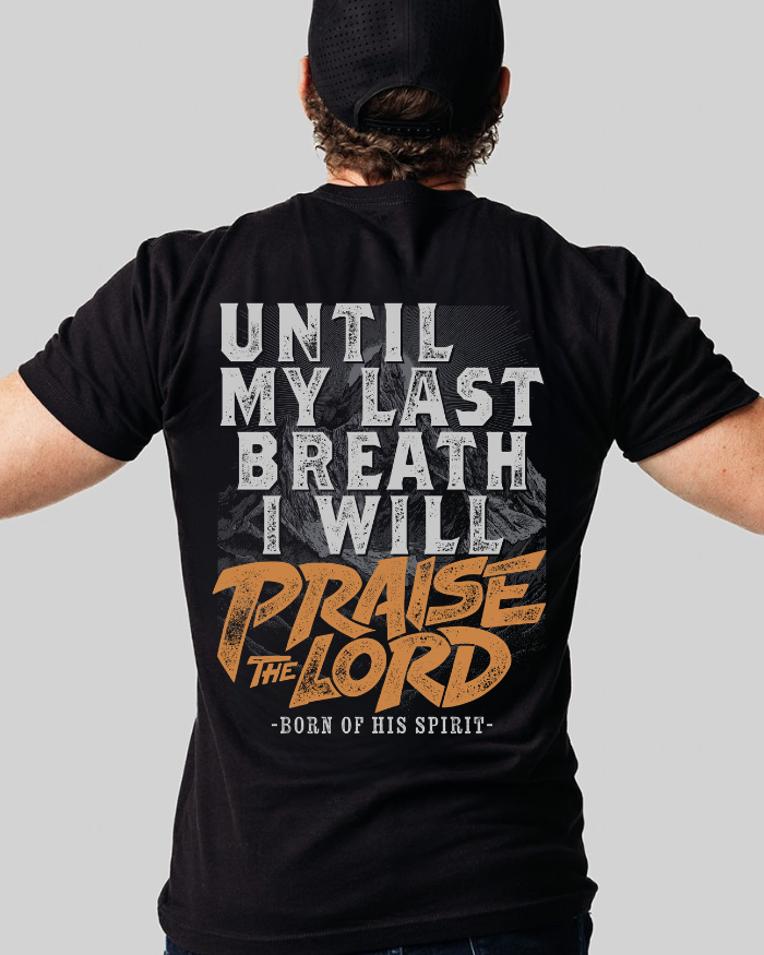 AJ Buckley wearing faith based born of his spirit t shirt